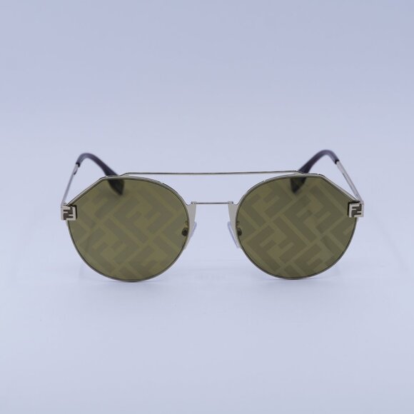 Fendi FE40060U 10G FENDI SKY Sunglasses Gold Round Frame, Brown Lenses - Picture 4 of 12
